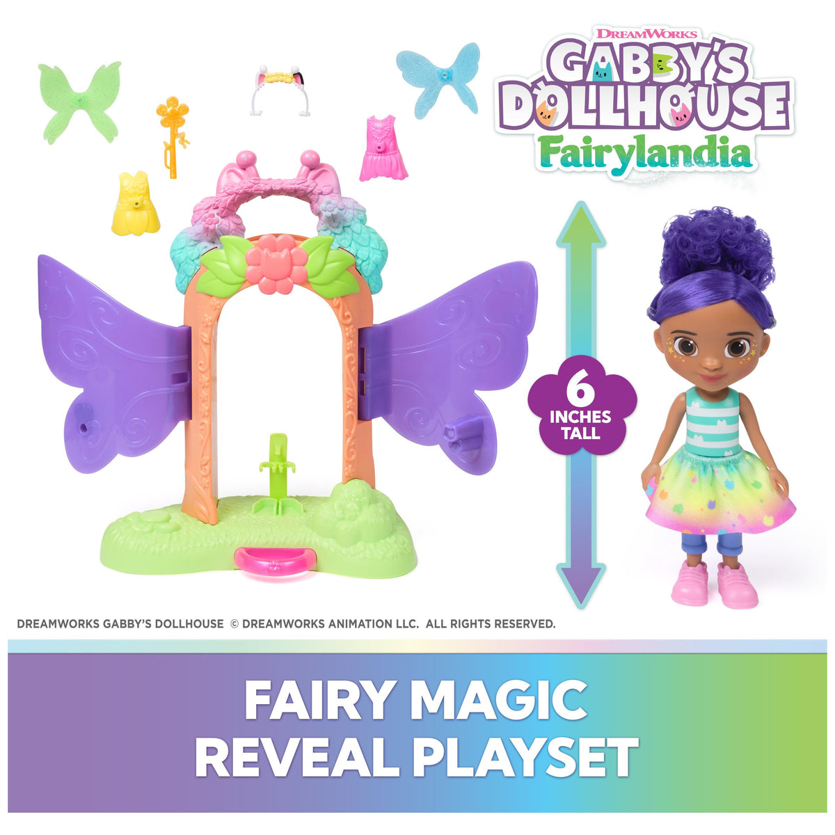 Magnetic wings and tops attach easily for quick dress-up play