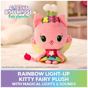 Gabby’s Dollhouse Kitty Fairy with flower crown and dress sparkles.