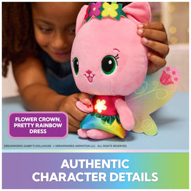 Gabby’s Dollhouse Kitty Fairy soft pink plush invites cuddles.
