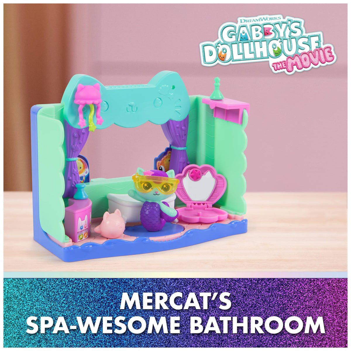 MerCat figure for immersive spa adventures with Gabby's Dollhouse