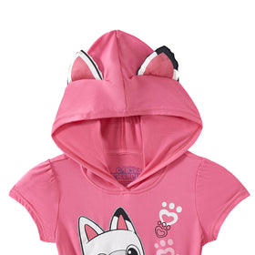 Gabby's Dollhouse pink dress with heart paw print inspires stylish party-ready outfits.