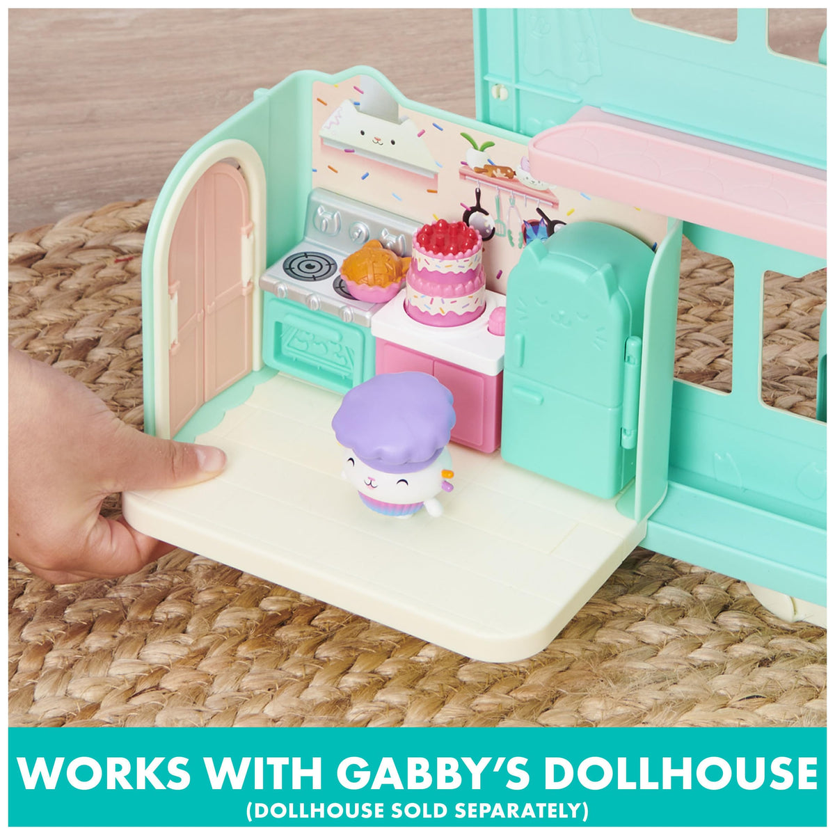 Gabby’s Dollhouse Bakey cupcake tray for decorating pretend desserts.
