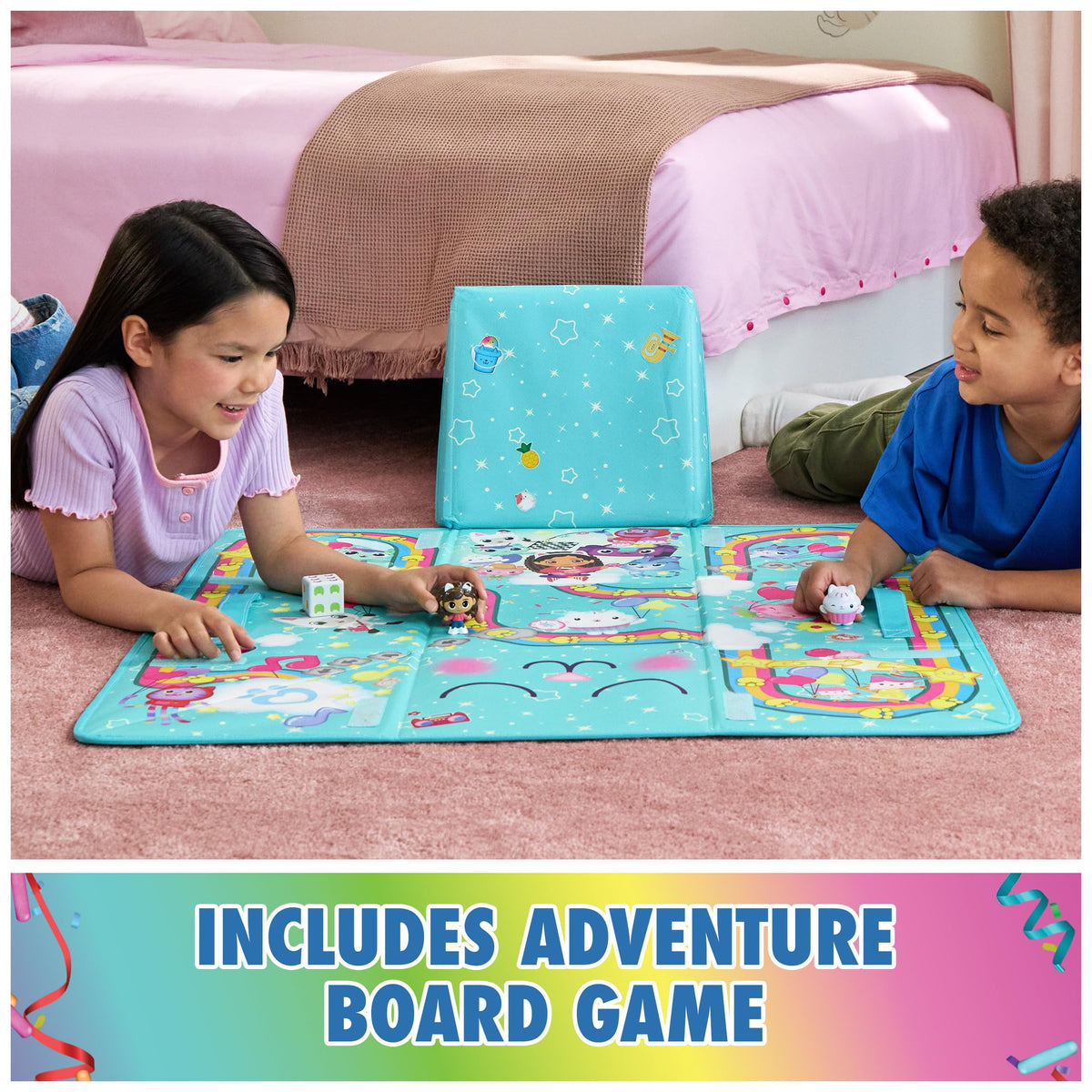 Gabby's Dollhouse exclusive dice piece included for board game adventures.
