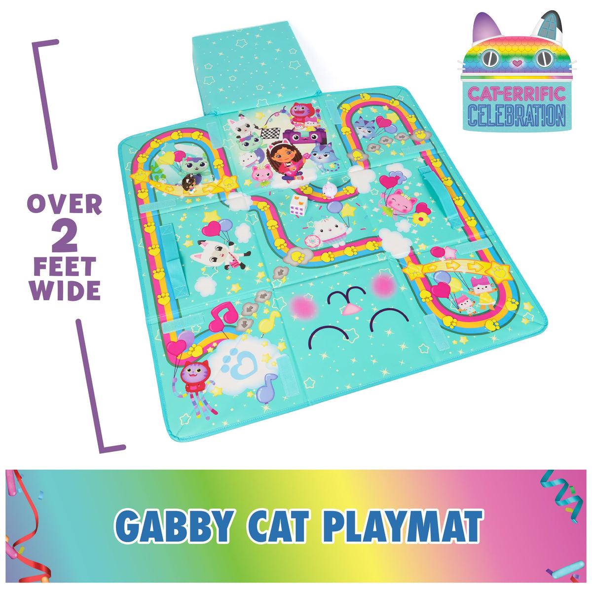 Gabby's Dollhouse playmat doubles as a storage box for quick cleanup.