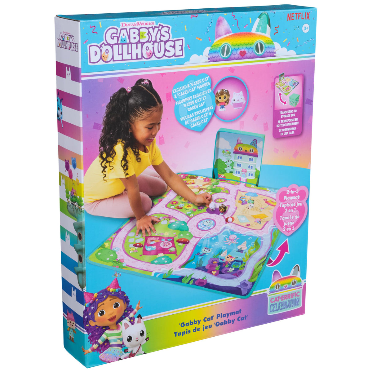 Gabby's Dollhouse storage folded mat keeps accessories organized.