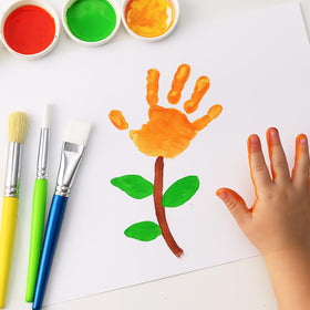GACDR classroom art supplies organized for group activities and stations.
