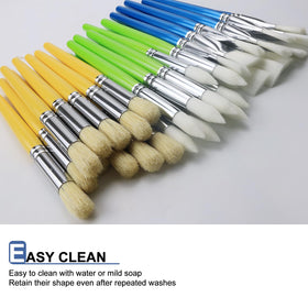 GACDR ergonomic wooden-handle brushes reduce fatigue for young artists.