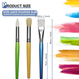 GACDR flat synthetic brushes for kids provide broad base coats.