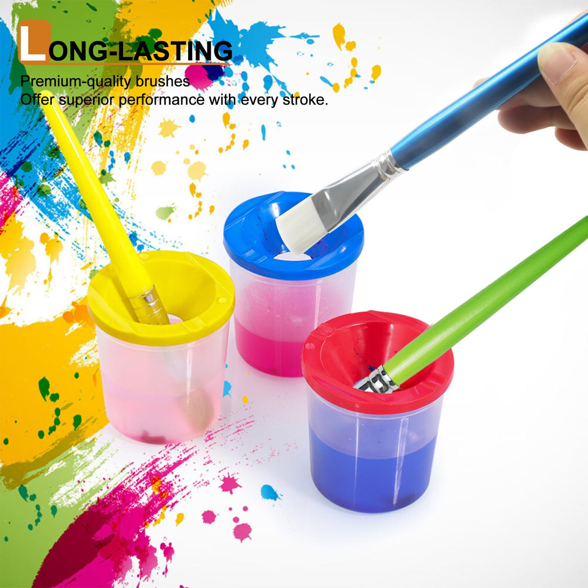 GACDR large natural bristle brushes offer wide coverage for bigger areas.