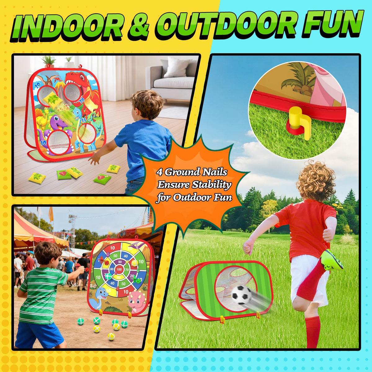 Gadetouq Dino figures and eggs for imaginative toss challenges.