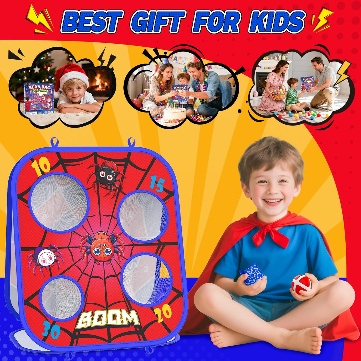 Gadetouq Spider Bean Bag Toss Ground Nails stabilize in wind
