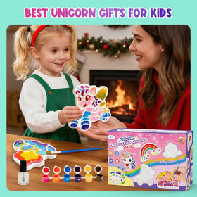Gadetouq unicorn garden display featuring finished stones inspiring imaginative play.
