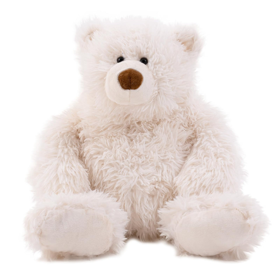 GADXV polar bear weighted 27in front view shows cuddly design with comforting weight