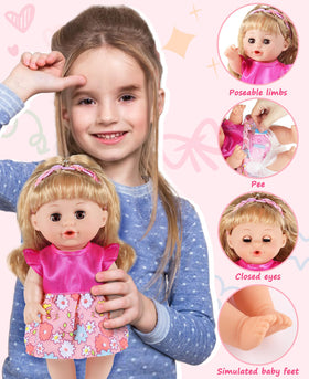 GAGAKU 12-inch baby doll with long hair and comb for styling