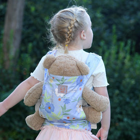 GAGAKU baby doll carrier blue for back carry, hands-free doll adventures
