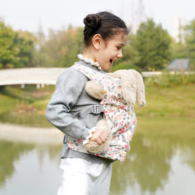 GAGAKU pink doll carrier in back-carry setup for doll adventures