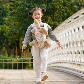 GAGAKU pink doll carrier in facing-out mode for interactive storytelling