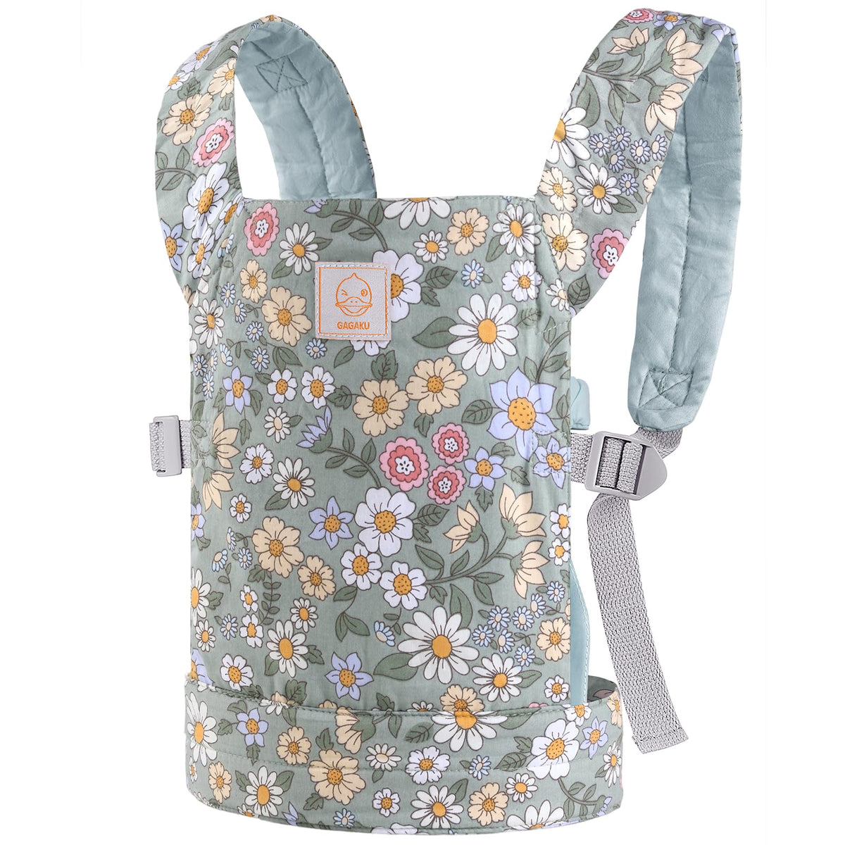 GAGAKU gift-ready doll carrier in green, ready for imaginative gifting.