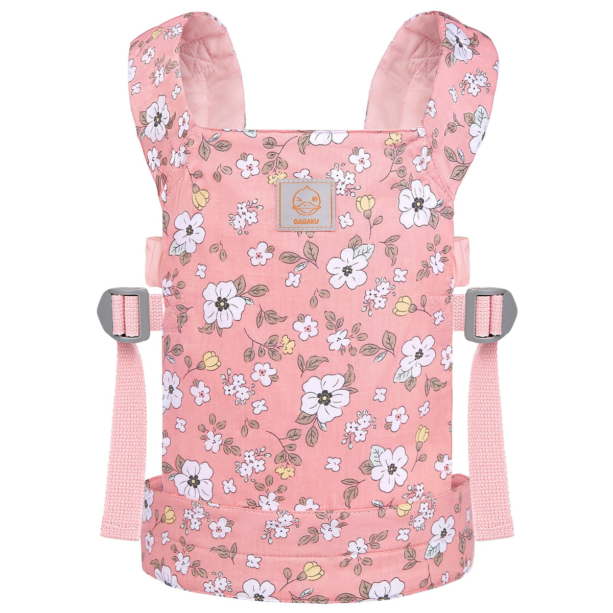 GAGAKU Baby Doll Carrier pink anemone flowers—soft cotton for gentle doll play
