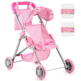 GAGAKU Baby Doll Stroller design highlights realistic features for imaginative play.