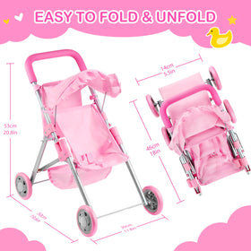 GAGAKU Storage basket keeps doll accessories organized during playtime.