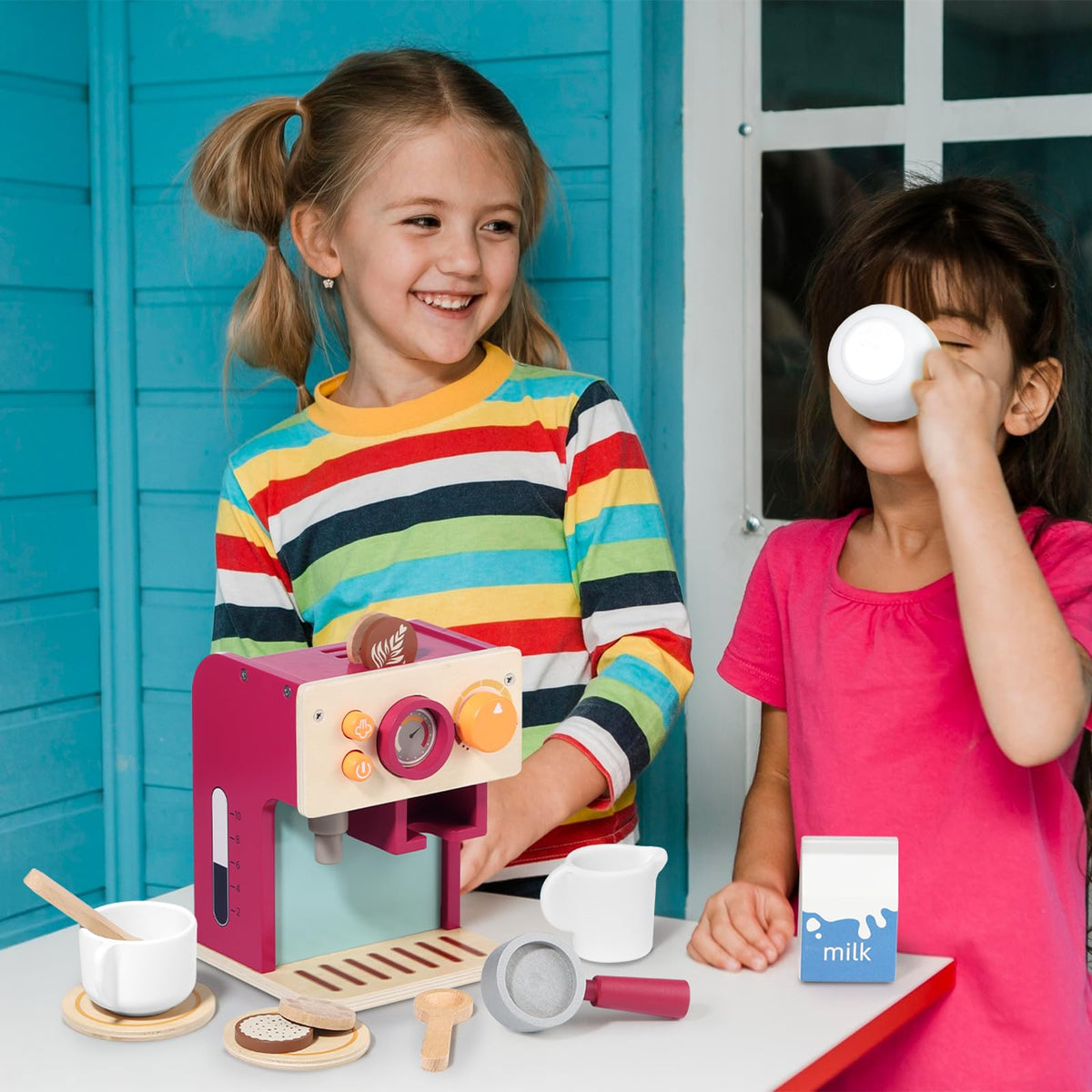 GAGAKU coffee shop playset invites cooperative, imaginative learning experiences.