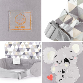 GAGAKU gray koala carrier ideal for park trips and family outings.