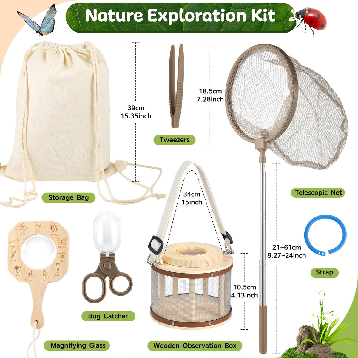 GAGAKU bug catching net for safe backyard exploration
