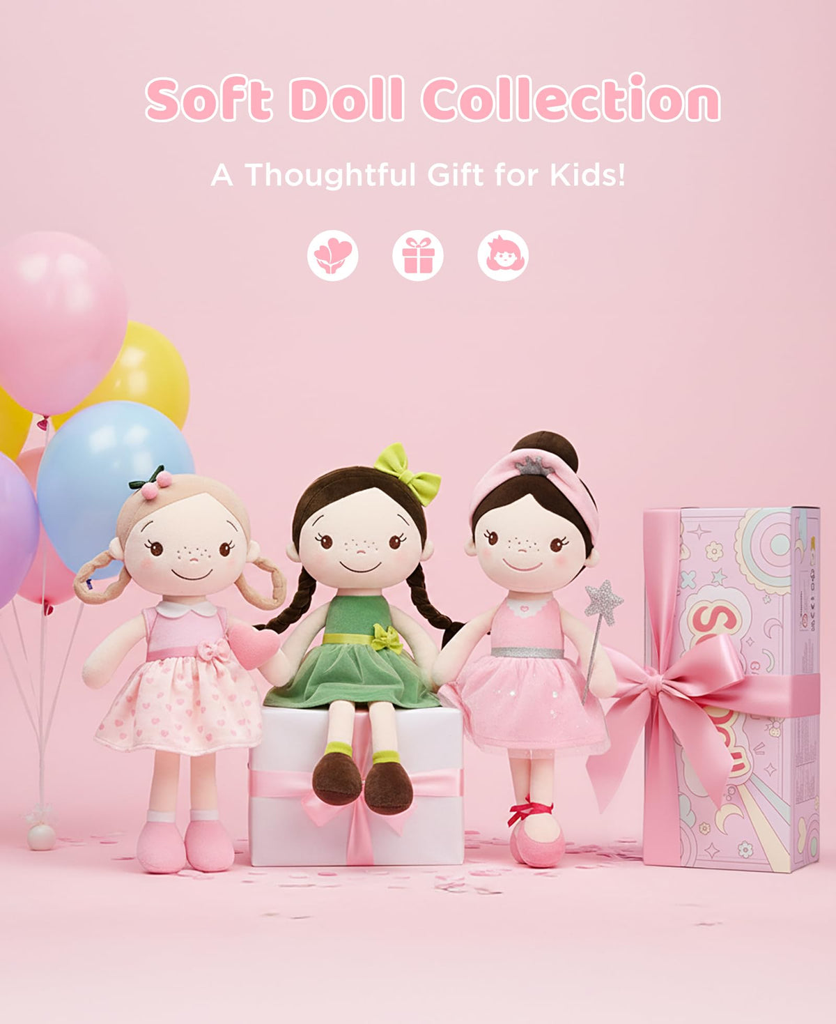 GAGAKU machine washable fabric doll for easy cleaning after hugs.