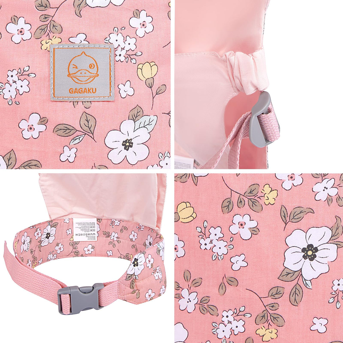 GAGAKU Pink doll carrier with anemone pattern for cute play