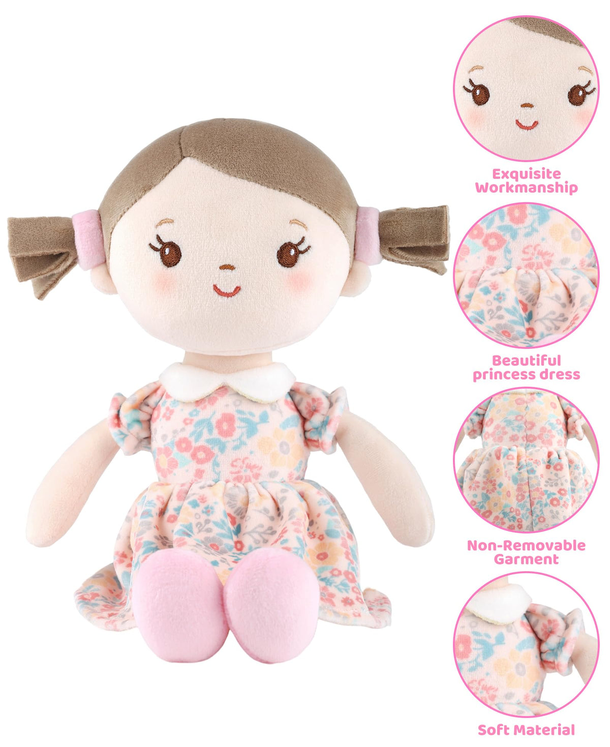 GAGAKU 12-inch plush doll full view, ideal for nurturing pretend play.