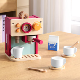 GAGAKU wooden cups and saucers create realistic barista rituals for social play.