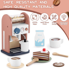GAGAKU wooden coffee maker toy barista station for creative storytelling adventures.