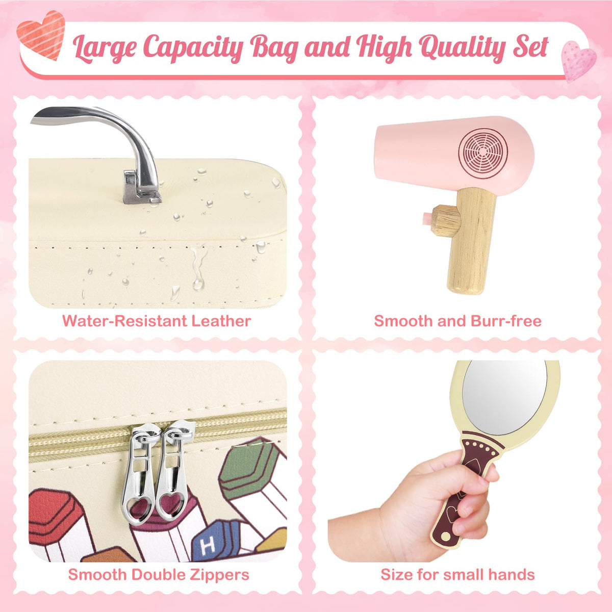 GAGAKU wooden makeup palette and brush for creative makeup pretend play.