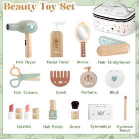 GAGAKU wooden makeup set nail polish for colorful pretend beauty.