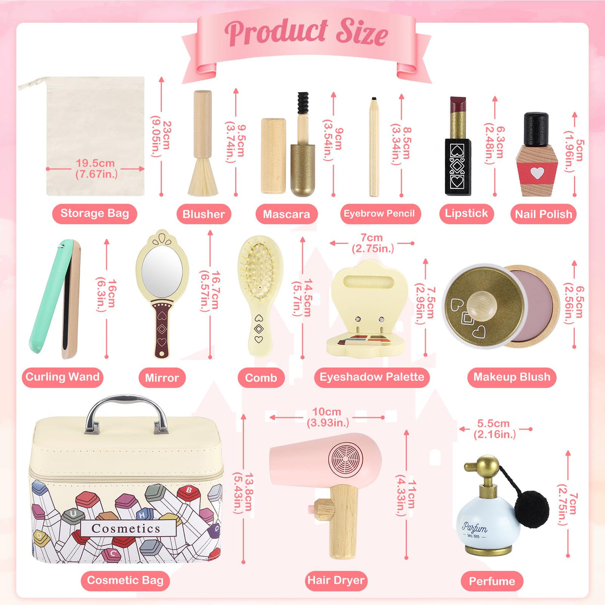 GAGAKU wooden mirror and puff for role-playing beauty routines.