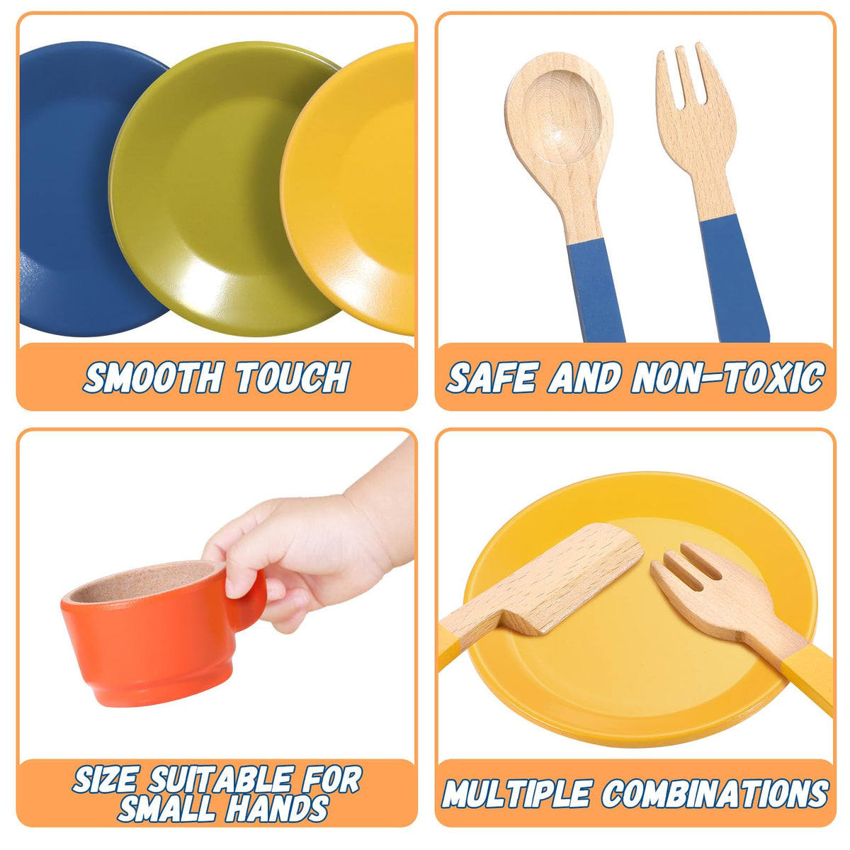 GAGAKU wooden utensils with spoons aid small-hand dexterity