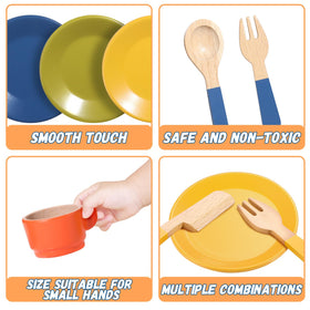 GAGAKU wooden utensils with spoons aid small-hand dexterity