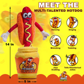 Gagster hot dog dancing toy plush in action demonstrates party-ready dancing and entertainment.