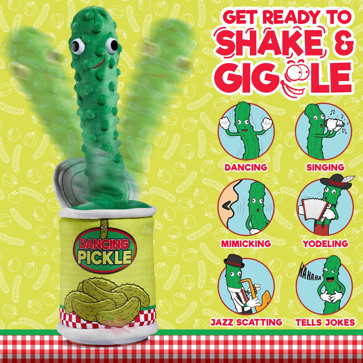 Gagster pickle toy with squeaky sounds, perfect for lively party entertainment and gifting