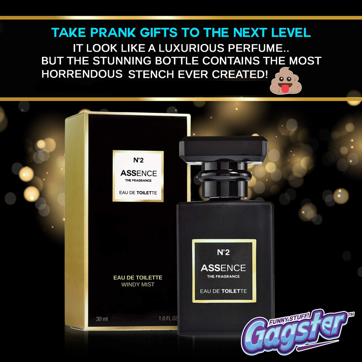 Gagster prank perfume box conceals a discreet, humorous gag gift.