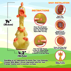 Gagster dancing chicken toy delivering party-ready entertainment at gatherings