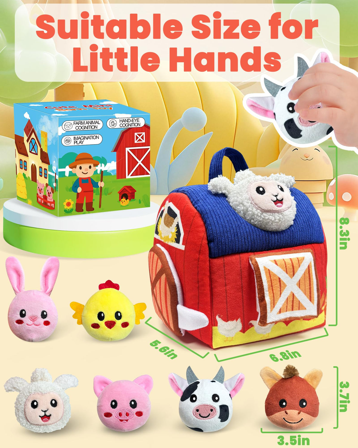 Gagule barn toy mirror encourages self-discovery during play.