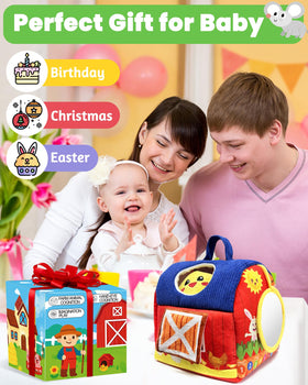Gagule barn toy rabbit with crinkle material for sensory delight.