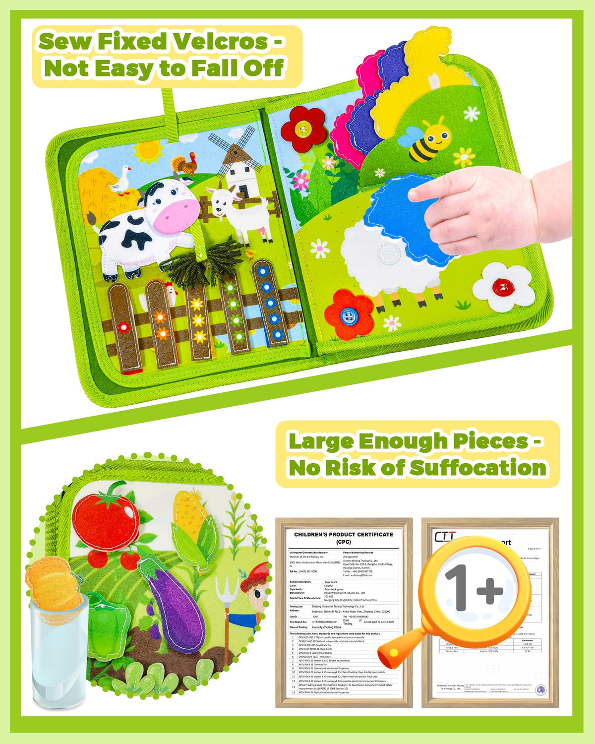 Gagule Busy Book Driving Tractor encourages hands-on exploration and coordination.