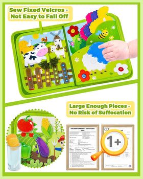 Gagule Busy Book Driving Tractor encourages hands-on exploration and coordination.