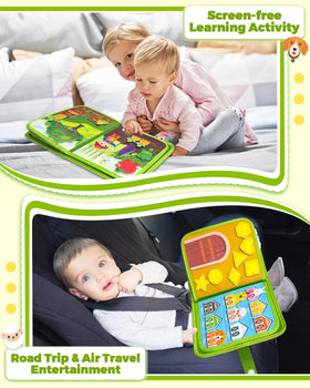 Gagule Busy Book Feeding Cow supports fine motor actions during feeding tasks.