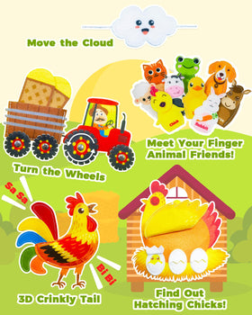 Gagule Busy Book Hen Eggs scene invites sequencing and curiosity.