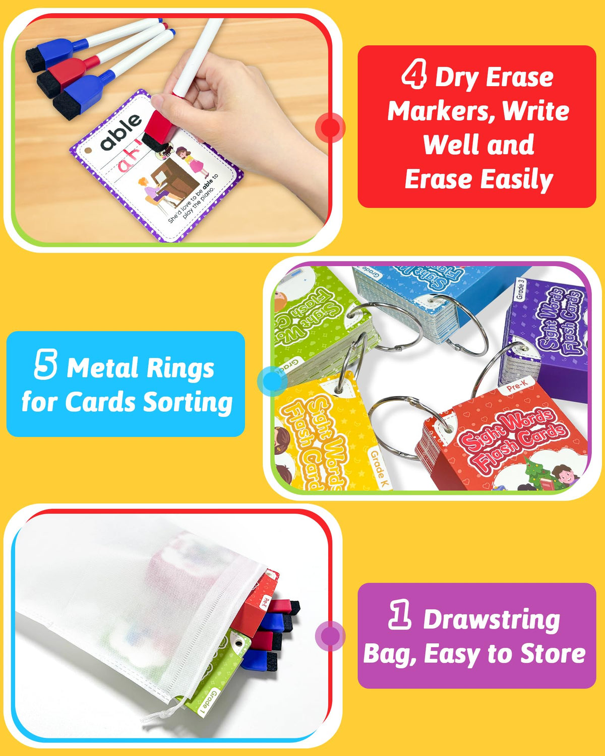 Gagule durable waterproof flashcards designed for daily classroom and home use