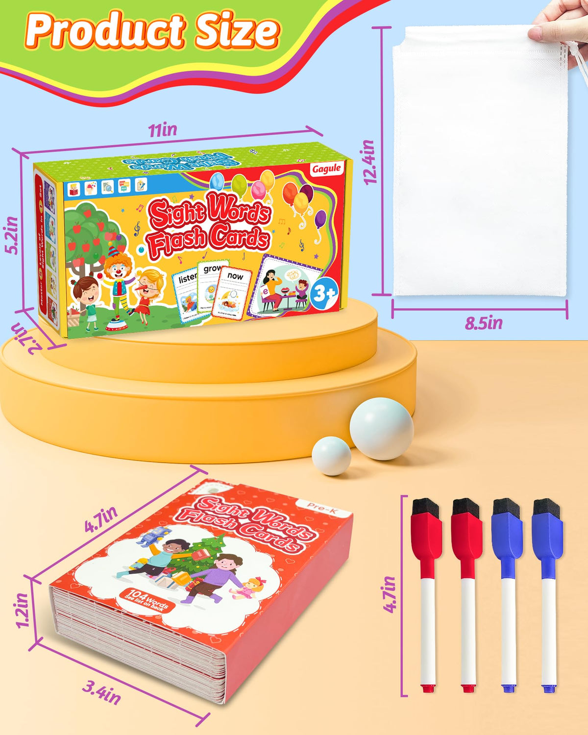 Gagule learning kit includes markers bag and rings for easy organization
